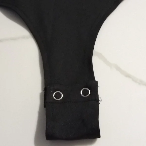 Sexy Sleeveless Racer Back Halter Neck Thong Bodysuit Tank Top Black Sz M - Picture 9 of 10